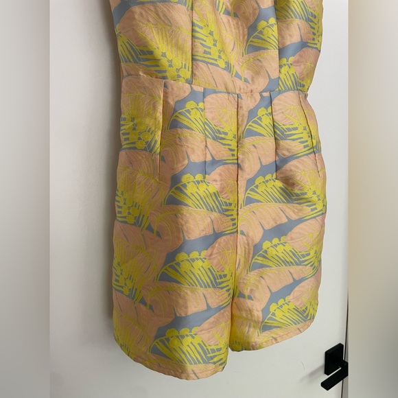 ASOS Yellow Pink Tropical Bow-Detail Playsuit - Picture 4 of 7